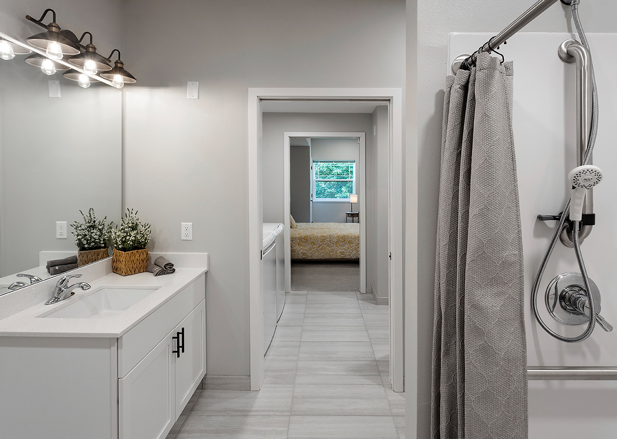 Crossing Commons bathroom laundry and bedroom