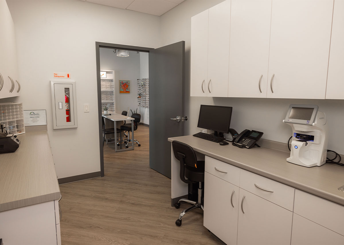 Elite Eye Care staff work area