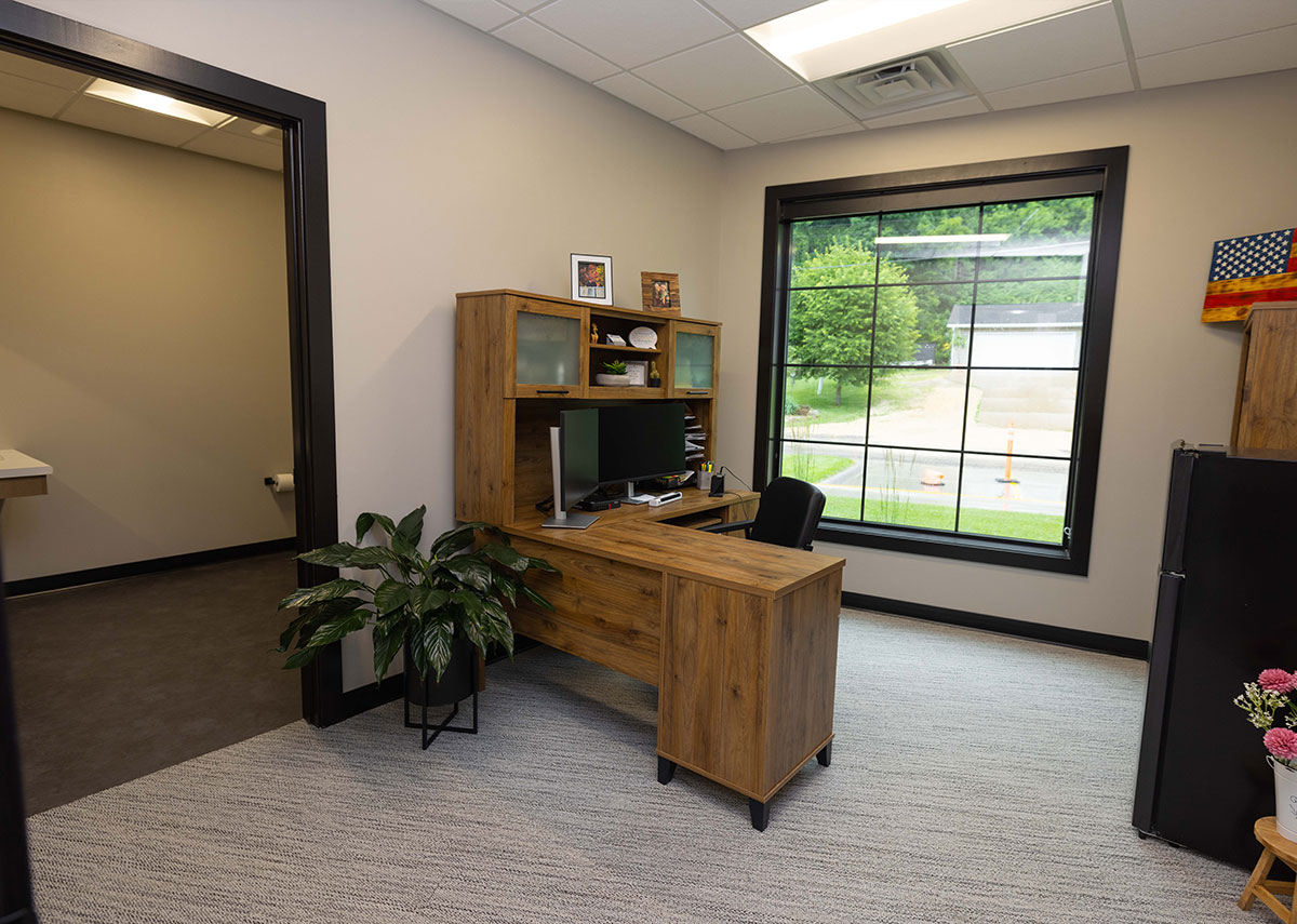 River Town Family Dentistry doctor office with desk