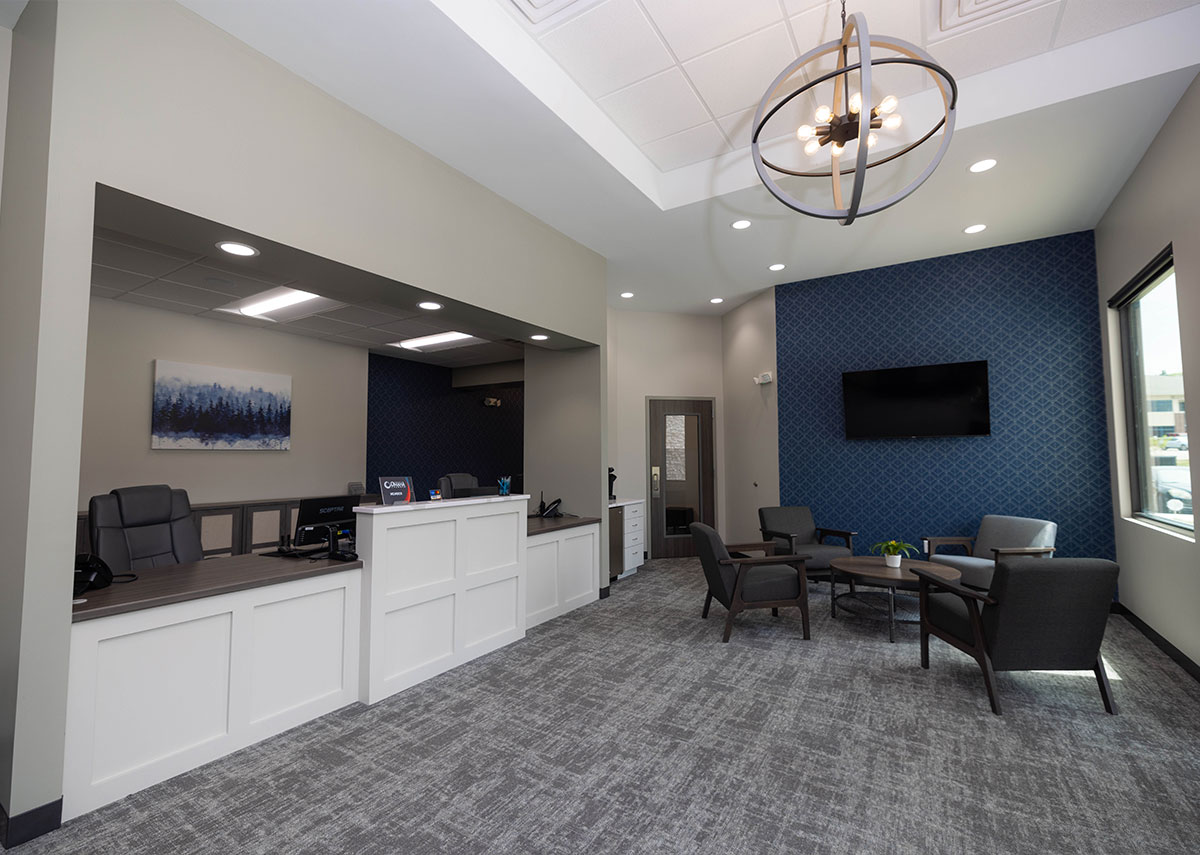 Todays Dental reception desk and lobby area