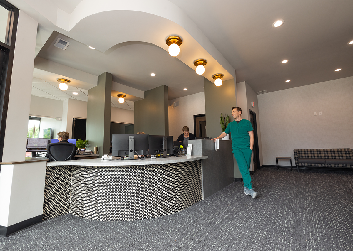Greenfield Dental lobby waiting area front desk