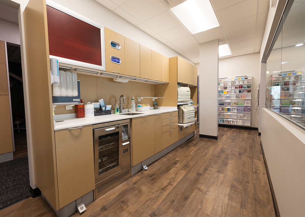 Greenfield Dental staff backroom work area