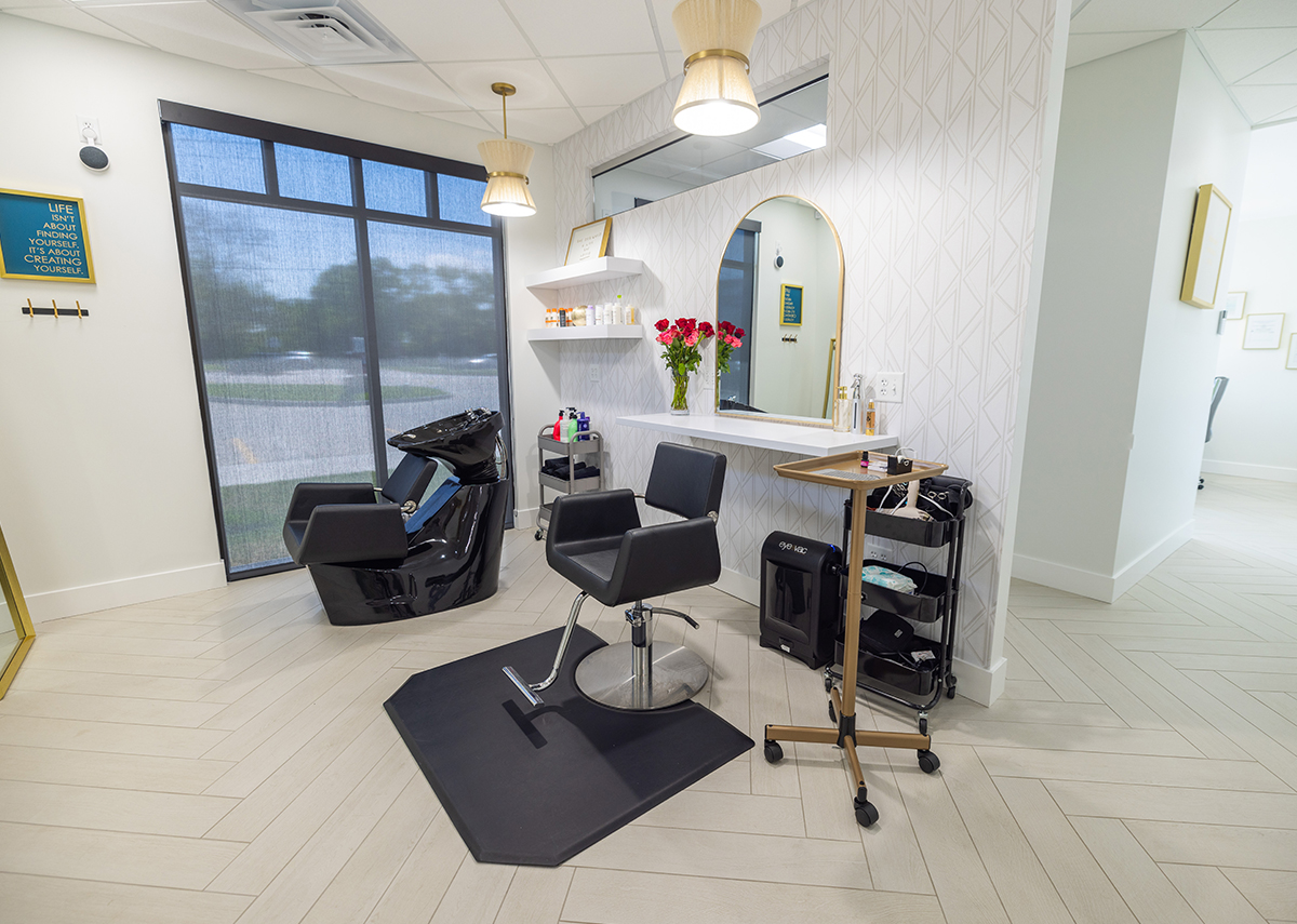 Jones Family Dental hair salon area