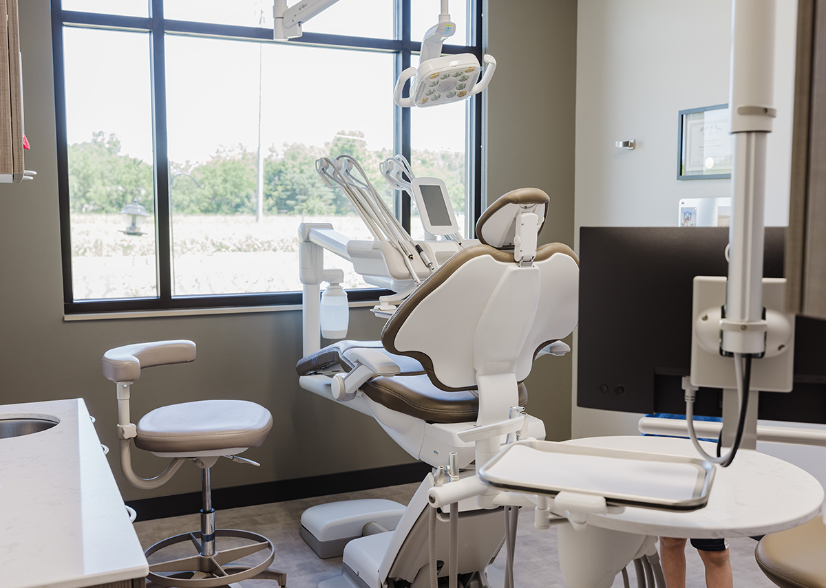 Edwards Smith Family Dentistry room with dentist chair and tools