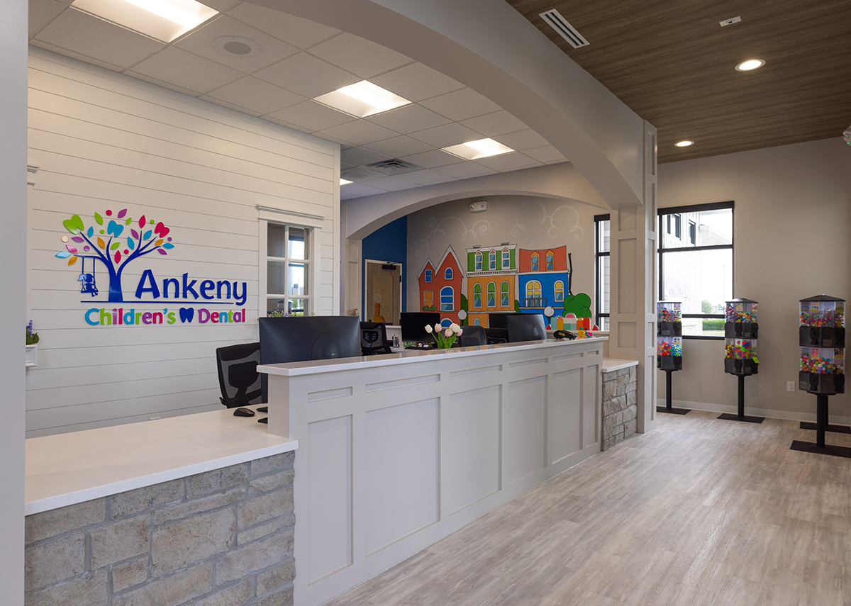 Ankeny Children's Dental front desk reception area